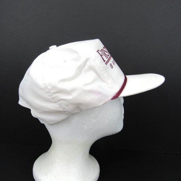 First Macon Bank & Trust Graphic Logo Men White Wide Brim Adj Strap Back Cap Hat - Picture 5 of 10